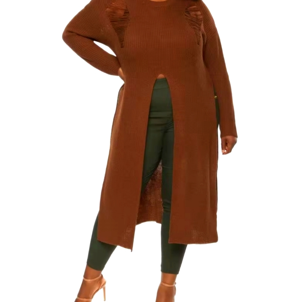 Distressed Maxi Sweater